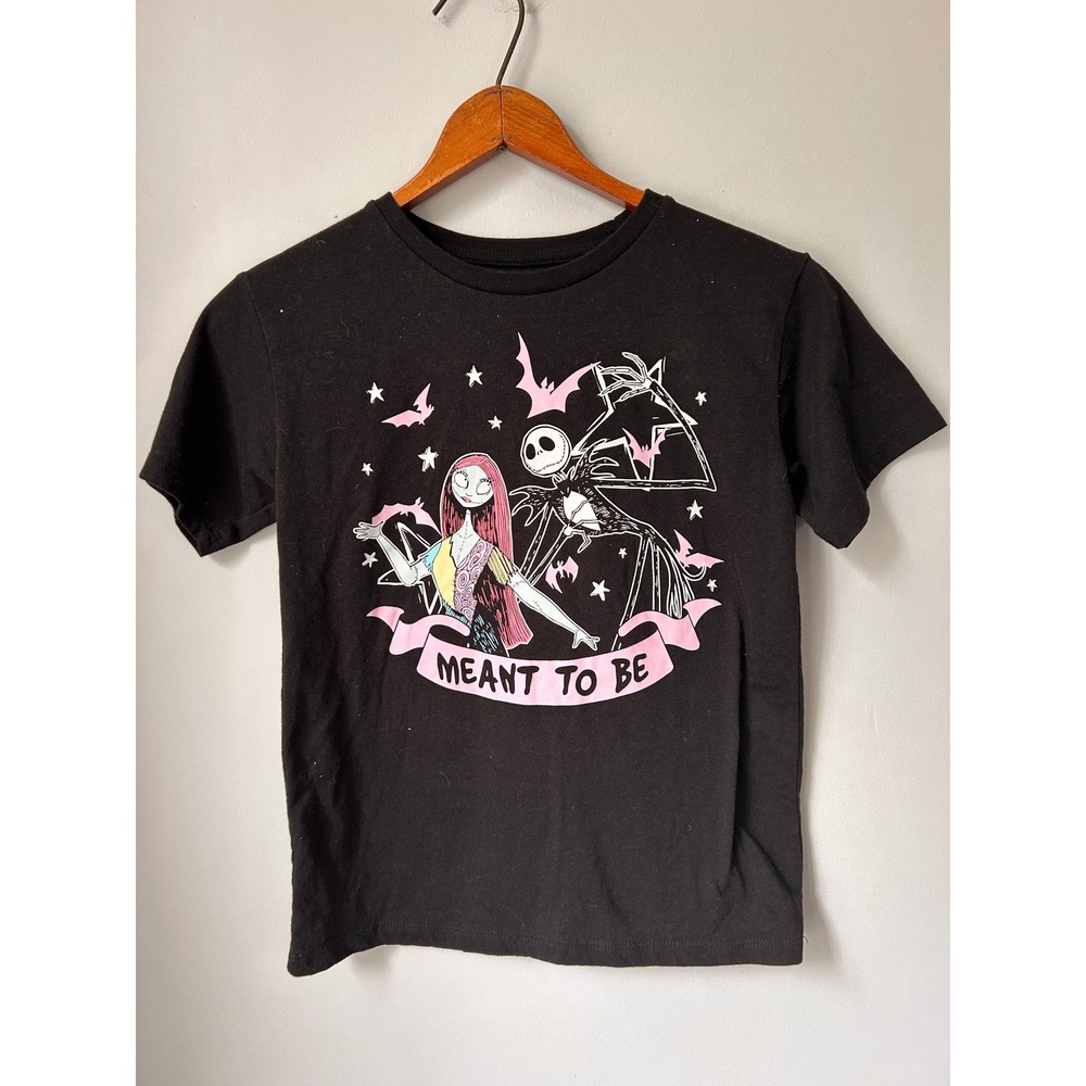 Disney Nightmare Before Christmas Jack & Sally Meant To Be Shirt Kids Medium 7/8